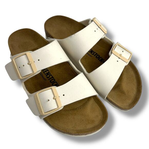 Birkenstock Women's Arizona Birko-Flor Sandals Size 37 US Size 6 Beige Cream EUC - Picture 4 of 13